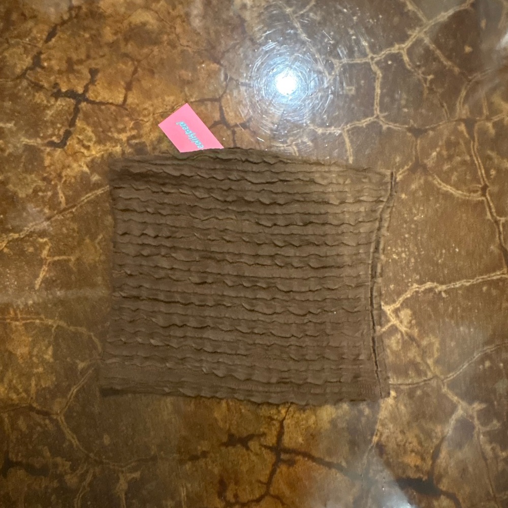 Edikted Brown Ruffle Tube Top